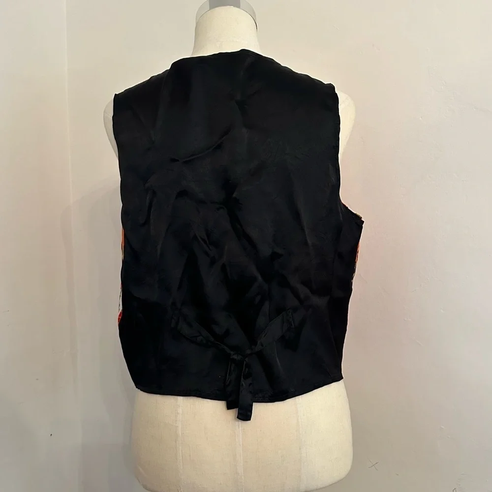 Basic Editions Vintage 80s 90s Halloween Teddy Bear Witch Pumpkins Vest Size L - Picture 3 of 8
